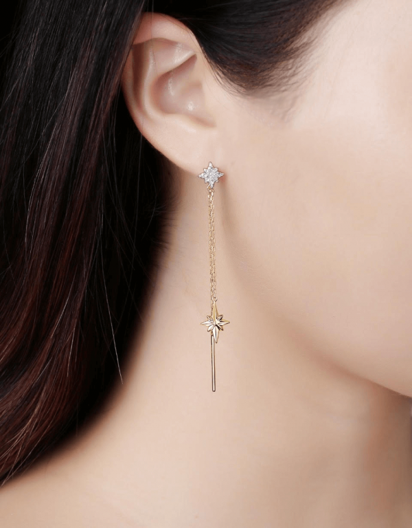 diamond drop earrings star