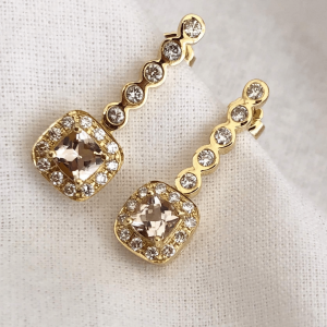 morganite and diamond earrings